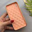قاب گوشی iPhone X - XS آیفون ژله ای مای کیس گلد لاین لوزی دور طلایی محافظ لنز دار گلبهی کد 154220