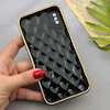 قاب گوشی iPhone X - XS آیفون ژله ای مای کیس گلد لاین لوزی دور طلایی محافظ لنز دار مشکی کد 154221