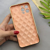 قاب گوشی iPhone 13 Pro Max آیفون ژله ای مای کیس گلد لاین لوزی دور طلایی محافظ لنز دار گلبهی کد 154227