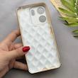 قاب گوشی Redmi 13C - Poco C65 شیائومی ژله ای مای کیس گلد لاین لوزی دور طلایی محافظ لنز دار سفید کد 154245