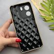 قاب گوشی Redmi 13C - Poco C65 شیائومی ژله ای مای کیس گلد لاین لوزی دور طلایی محافظ لنز دار مشکی کد 154246