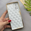 قاب گوشی Redmi Note 11 Pro 4G Global - Redmi Note 11 Pro 5G Global - Redmi Note 11E Pro - Redmi Note 12 Pro 4G شیائومی ژله ای مای کیس گلد لاین لوزی دور طلایی محافظ لنز دار سفید کد 154250
