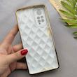 قاب گوشی Redmi Note 11 Pro 4G Global - Redmi Note 11 Pro 5G Global - Redmi Note 11E Pro - Redmi Note 12 Pro 4G شیائومی ژله ای مای کیس گلد لاین لوزی دور طلایی محافظ لنز دار سفید کد 154250