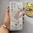 قاب گوشی Galaxy S21 Ultra سامسونگ اکلیلی فانتزی آکواریومی لاکچری محافظ لنزدار طرح گل کد 153512