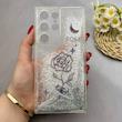 قاب گوشی Galaxy S23 Ultra سامسونگ اکلیلی فانتزی آکواریومی لاکچری محافظ لنزدار طرح گل کد 153530