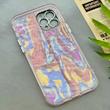 قاب گوشی iPhone 12 Pro Max آیفون فانتزی براق IMD لیزری لاکچری سخت HARD طرح گل زیبا کد 154500