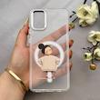 قاب گوشی Galaxy A31 سامسونگ اورجینال ژله ای شیشه ای شفاف طرح مگ سیف فانتزی کرومی دخترونه کد 152099