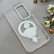 قاب گوشی Galaxy S23 FE سامسونگ اورجینال ژله ای شیشه ای شفاف طرح مگ سیف فانتزی کرومی دخترونه کد 152116