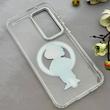 قاب گوشی Galaxy S23 FE سامسونگ اورجینال ژله ای شیشه ای شفاف طرح مگ سیف فانتزی کرومی پسرونه کد 152117