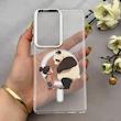 قاب گوشی Galaxy S25 Ultra سامسونگ اورجینال ژله ای شیشه ای شفاف طرح مگ سیف فانتزی کرومی دخترونه کد 152127