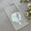 قاب گوشی Galaxy S25 Ultra سامسونگ اورجینال ژله ای شیشه ای شفاف طرح مگ سیف فانتزی کرومی دخترونه کد 152127