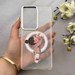قاب گوشی Galaxy S25 Ultra سامسونگ اورجینال ژله ای شیشه ای شفاف طرح مگ سیف فانتزی کرومی دخترونه کد 152131