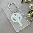 قاب گوشی Galaxy S25 Ultra سامسونگ اورجینال ژله ای شیشه ای شفاف طرح مگ سیف فانتزی کرومی دخترونه کد 152131