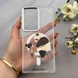قاب گوشی Galaxy S23 Ultra سامسونگ اورجینال ژله ای شیشه ای شفاف طرح مگ سیف فانتزی کرومی دخترونه کد 152134