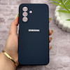 قاب گوشی Galaxy A17 سامسونگ سیلیکونی اورجینال پاک کنی درجه یک زیربسته سرمه ای کد 150691