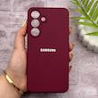قاب گوشی Galaxy S25 FE سامسونگ سیلیکونی اورجینال پاک کنی درجه یک زیربسته زرشکی کد 150725
