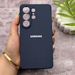 قاب گوشی Galaxy S26 Ultra سامسونگ سیلیکونی اورجینال پاک کنی درجه یک زیربسته سرمه ای کد 150743