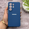 قاب گوشی Galaxy S26 Ultra سامسونگ سیلیکونی اورجینال پاک کنی درجه یک زیربسته آبی تیره کد 150748