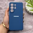 قاب گوشی Galaxy S26 Ultra سامسونگ سیلیکونی اورجینال پاک کنی درجه یک زیربسته آبی تیره کد 150748