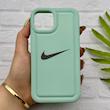 قاب گوشی iPhone 13 - iPhone 14 آیفون سیلیکونی طرح نایکی NIKE پافر PC زیر بسته محافظ لنز دار کد 155021