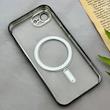 قاب گوشی iPhone 16E آیفون اورجینال الکتروپلیتینگ مگ سیف دار ژله ای شفاف اورجینال یونیک کیس VIP Case محافظ لنز دار مشکی کد 155051
