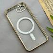 قاب گوشی iPhone 16E آیفون اورجینال الکتروپلیتینگ مگ سیف دار ژله ای شفاف اورجینال یونیک کیس VIP Case محافظ لنز دار طلایی کد 155052