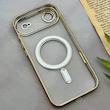 قاب گوشی iPhone 17 Air آیفون اورجینال الکتروپلیتینگ مگ سیف دار ژله ای شفاف اورجینال یونیک کیس VIP Case محافظ لنز دار طلایی کد 155053