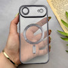 قاب گوشی iPhone 17 Air آیفون اورجینال الکتروپلیتینگ مگ سیف دار ژله ای شفاف اورجینال یونیک کیس VIP Case محافظ لنز دار مشکی کد 155054