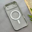 قاب گوشی iPhone 17 Air آیفون اورجینال الکتروپلیتینگ مگ سیف دار ژله ای شفاف اورجینال یونیک کیس VIP Case محافظ لنز دار نقره ای کد 155055