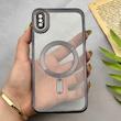 قاب گوشی iPhone XS Max آیفون اورجینال الکتروپلیتینگ مگ سیف دار ژله ای شفاف اورجینال یونیک کیس VIP Case محافظ لنز دار مشکی کد 155059