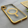 قاب گوشی iPhone XS Max آیفون اورجینال الکتروپلیتینگ مگ سیف دار ژله ای شفاف اورجینال یونیک کیس VIP Case محافظ لنز دار طلایی کد 155060