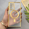 قاب گوشی Galaxy Note 20 Ultra سامسونگ اورجینال الکتروپلیتینگ مگ سیف دار ژله ای شفاف اورجینال یونیک کیس VIP Case محافظ لنز دار طلایی کد 155066