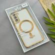 قاب گوشی Galaxy S21 FE سامسونگ اورجینال الکتروپلیتینگ مگ سیف دار ژله ای شفاف اورجینال یونیک کیس VIP Case محافظ لنز دار طلایی کد 155071