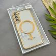 قاب گوشی Galaxy S22 Plus سامسونگ اورجینال الکتروپلیتینگ مگ سیف دار ژله ای شفاف اورجینال یونیک کیس VIP Case محافظ لنز دار طلایی کد 155073