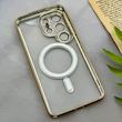 قاب گوشی Galaxy S26 Ultra سامسونگ اورجینال الکتروپلیتینگ مگ سیف دار ژله ای شفاف اورجینال یونیک کیس VIP Case محافظ لنز دار طلایی کد 155084