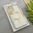 قاب گوشی Galaxy S26 Ultra سامسونگ اورجینال الکتروپلیتینگ مگ سیف دار ژله ای شفاف اورجینال یونیک کیس VIP Case محافظ لنز دار طلایی کد 155084