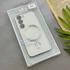 قاب گوشی Galaxy S23 سامسونگ اورجینال الکتروپلیتینگ مگ سیف دار ژله ای شفاف اورجینال یونیک کیس VIP Case محافظ لنز دار نقره ای کد 155086