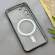 قاب گوشی Galaxy S23 سامسونگ اورجینال الکتروپلیتینگ مگ سیف دار ژله ای شفاف اورجینال یونیک کیس VIP Case محافظ لنز دار مشکی کد 155087