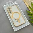 قاب گوشی Galaxy S22 سامسونگ اورجینال الکتروپلیتینگ مگ سیف دار ژله ای شفاف اورجینال یونیک کیس VIP Case محافظ لنز دار طلایی کد 155089