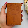 جاکارتی مگنتی مگ سیف دار چرمی Magsafe مگنتی Leather Wallet عسلی کد 1550953