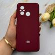 قاب گوشی Redmi 12C - Poco C55 - Redmi 11A شیائومی سیلیکونی اورجینال پاک کنی درجه یک زیربسته زرشکی کد 151633