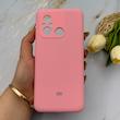 قاب گوشی Redmi 12C - Poco C55 - Redmi 11A شیائومی سیلیکونی اورجینال پاک کنی درجه یک زیربسته صورتی کد 151637