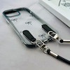 قاب گوشی iPhone 12 Pro Max آیفون طلقی شفاف شیشه ای فانتزی دارای آویزبند چرمی فلزی طرح پاپیون کد 153819