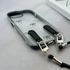 قاب گوشی iPhone 13 - iPhone 14 آیفون طلقی شفاف شیشه ای فانتزی دارای آویزبند چرمی فلزی طرح پاپیون کد 153829