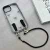 قاب گوشی iPhone 13 - iPhone 14 آیفون طلقی شفاف شیشه ای فانتزی دارای آویزبند چرمی فلزی طرح پاپیون کد 153829