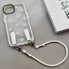 قاب گوشی iPhone 13 - iPhone 14 آیفون طلقی شفاف شیشه ای فانتزی دارای آویزبند چرمی فلزی طرح گل های بابونه کد 153830