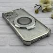 قاب گوشی iPhone 12 آیفون مگ سیف استندشو الکتروپلیتینگ شاین اورجینال YOCOROL محافظ لنزدار نقره ای کد 153838