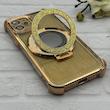 قاب گوشی iPhone 12 آیفون مگ سیف استندشو الکتروپلیتینگ شاین اورجینال YOCOROL محافظ لنزدار طلایی کد 153840
