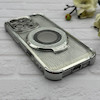 قاب گوشی iPhone 16 Pro آیفون مگ سیف استندشو الکتروپلیتینگ شاین اورجینال YOCOROL محافظ لنزدار نقره ای کد 153843