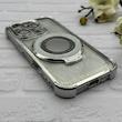 قاب گوشی iPhone 16 Pro آیفون مگ سیف استندشو الکتروپلیتینگ شاین اورجینال YOCOROL محافظ لنزدار نقره ای کد 153843
